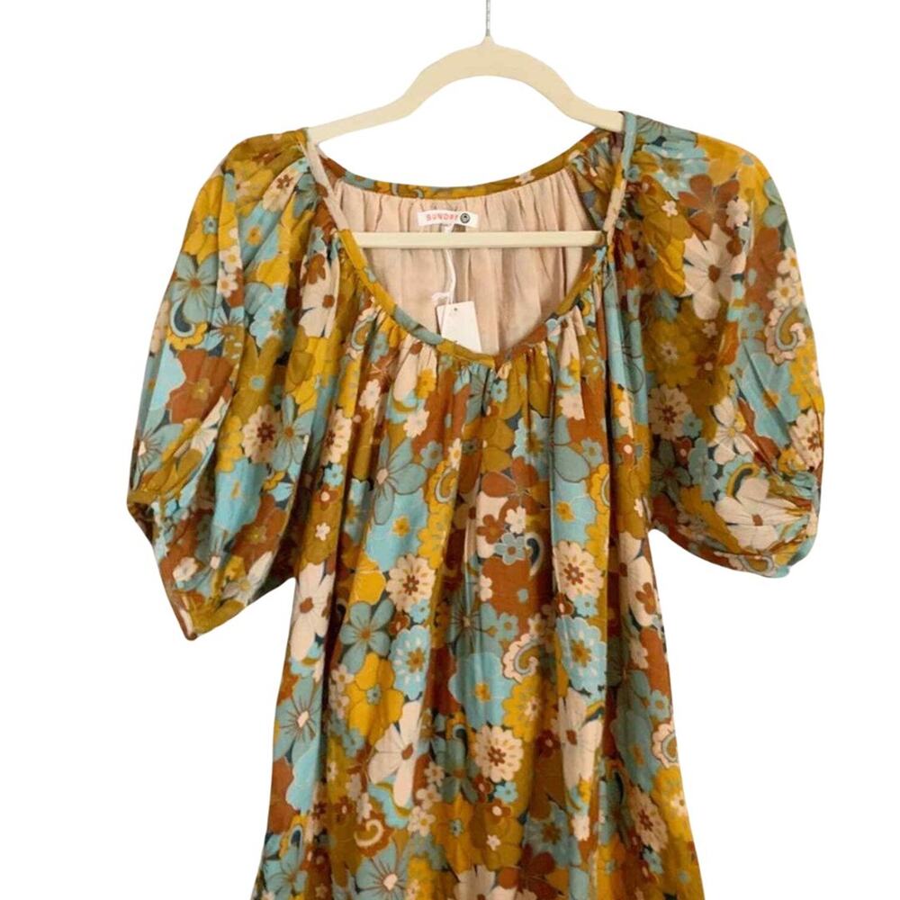 Sundry Retro Floral Maxi Dress Small NWT - Picture 3 of 9